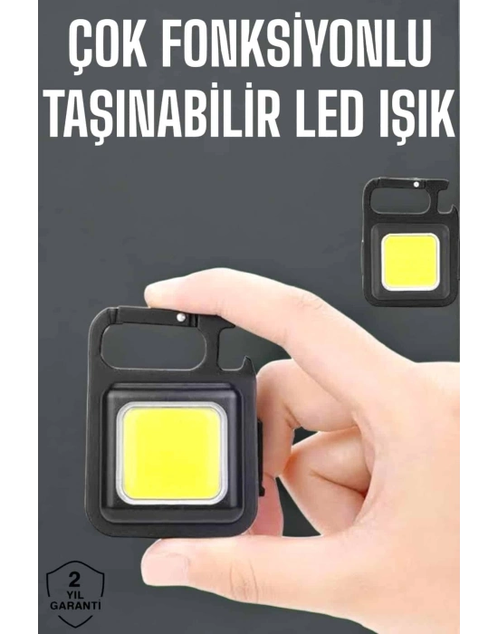 ® Kamp Işığı Çok Fonksiyonlu Taşınabilir Anahtarlık Kapak Açma Manyetik Özelliği