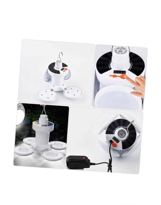 ® Kamp Lambası Işıldak Beyaz Işık Güneş Enerjili Solar Aydınlatma 5 Kanatlı Katlanabilir