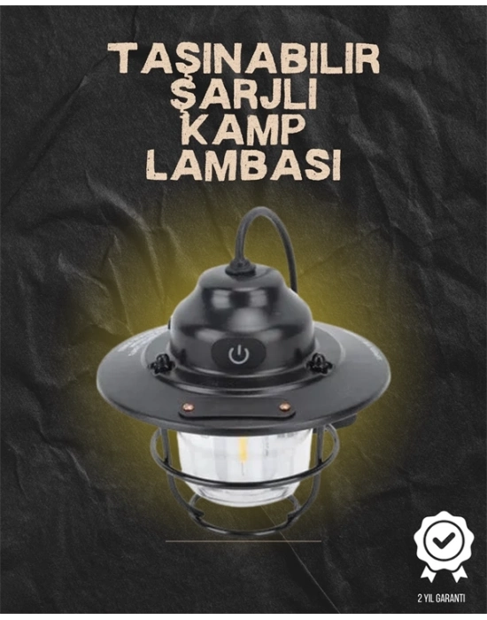 ® Kamp ve Bahçe İçin Retro LED Fener – Sıcak Işık, Uzun Ömürlü Batarya