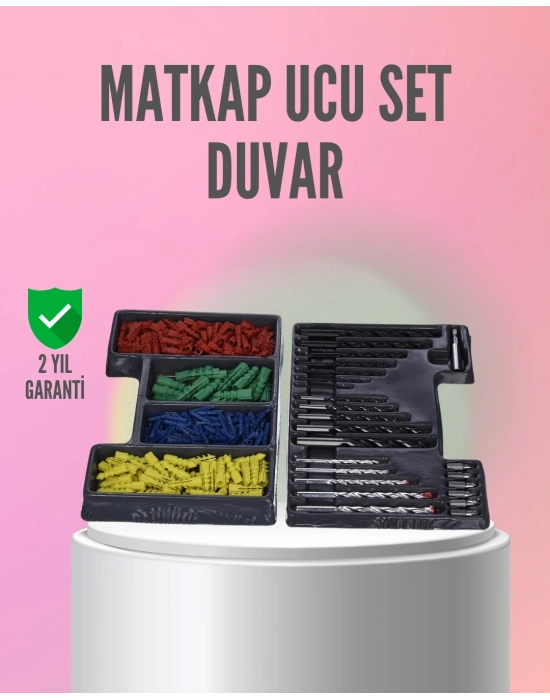 ® Kapsamlı Matkap Ucu Seti Organizer Kutulu Ahşap Metal Beton Delme