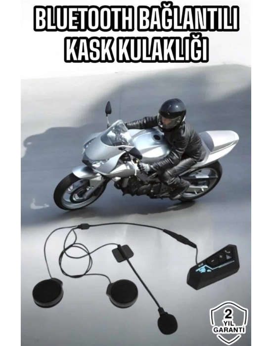 ® Kask Kulaklığı Motosiklet Intercom Interkom Dinleme Konuşma Özellikli Su Geçirmez