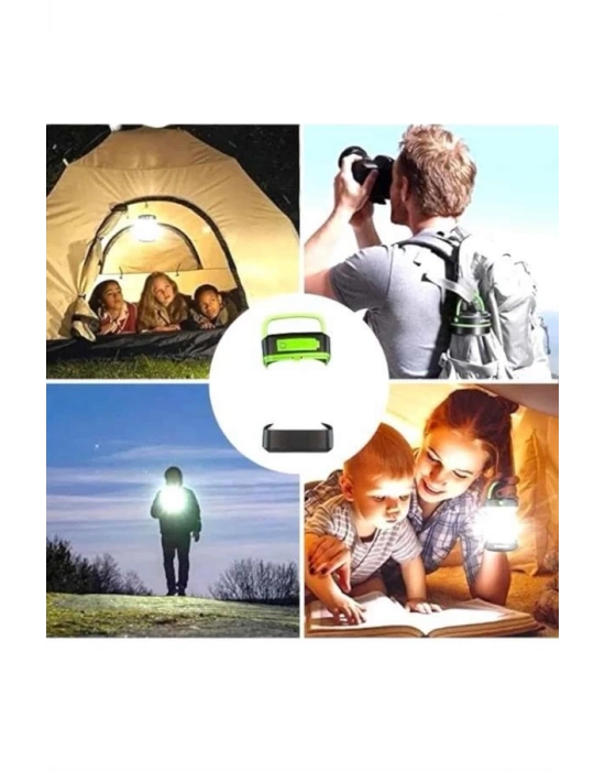 ® Katlanabilir Kamp Lambası Solar Fener Görünümlü 3 Kademeli Şarjlı