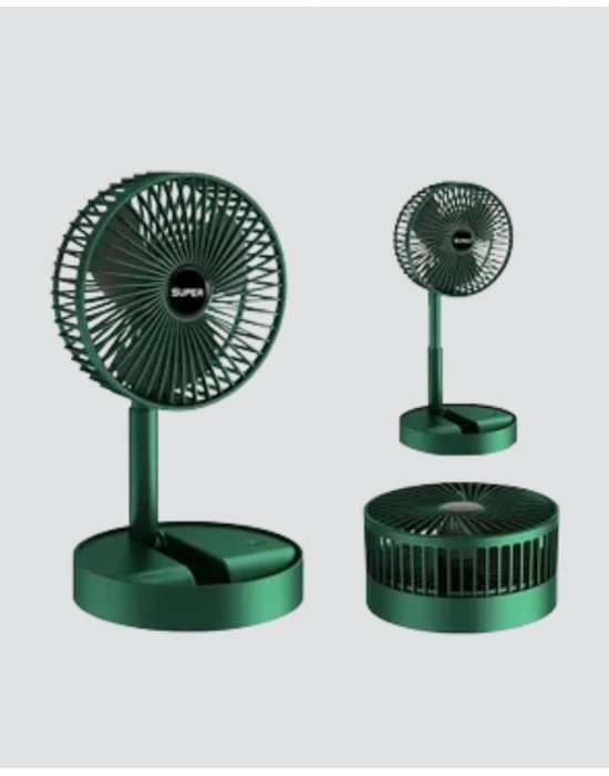 ® Katlanabilir Mini Fan – 3 Kademeli Soğutma, Şarjlı