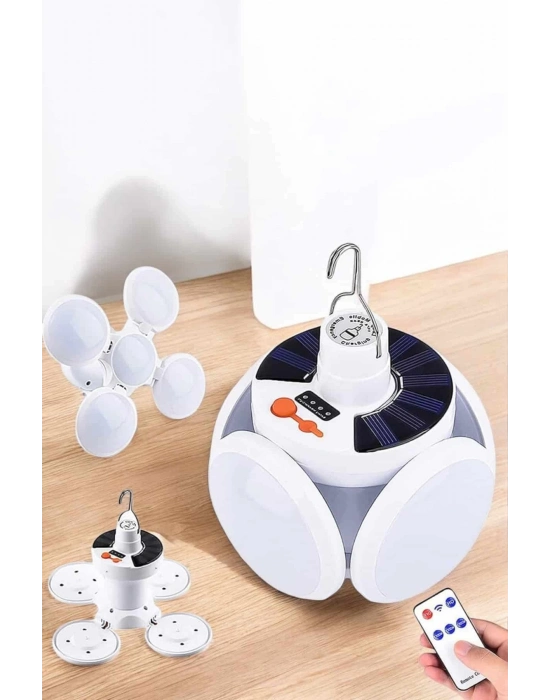 ® Katlanabilir Taşınabilir Kamp Lambası Işıldak Beyaz Işık Güneş Enerjili Solar Aydınlatma