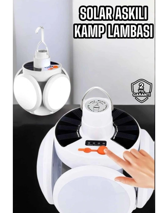 ® Katlanabilir Taşınabilir Kamp Lambası Işıldak Beyaz Işık Güneş Enerjili Solar Aydınlatma