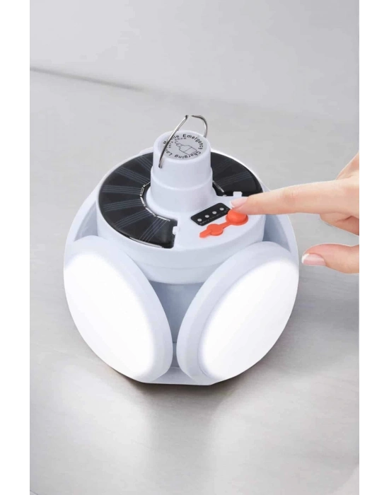 ® Katlanabilir Taşınabilir Kamp Lambası Işıldak Beyaz Işık Güneş Enerjili Solar Aydınlatma