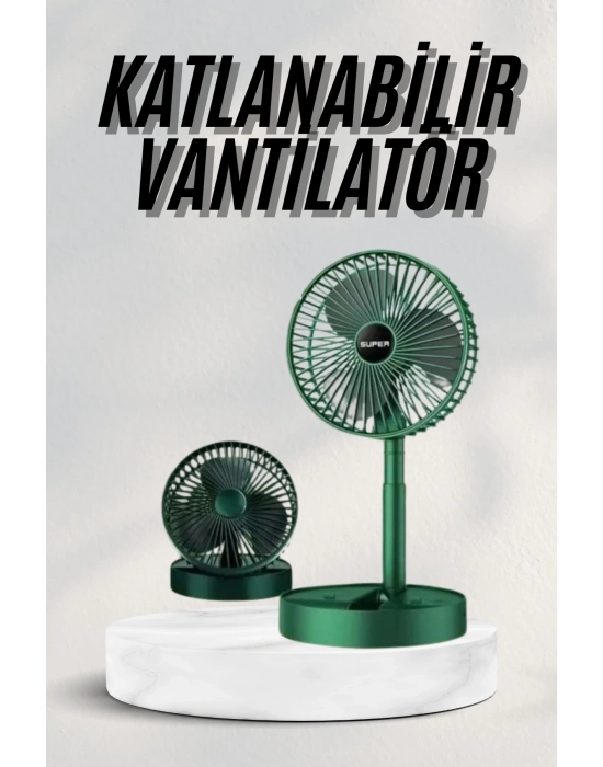 ® Katlanabilir Teleskopik Şarjlı Fan Masaüstü Soğutucu Vantilatör