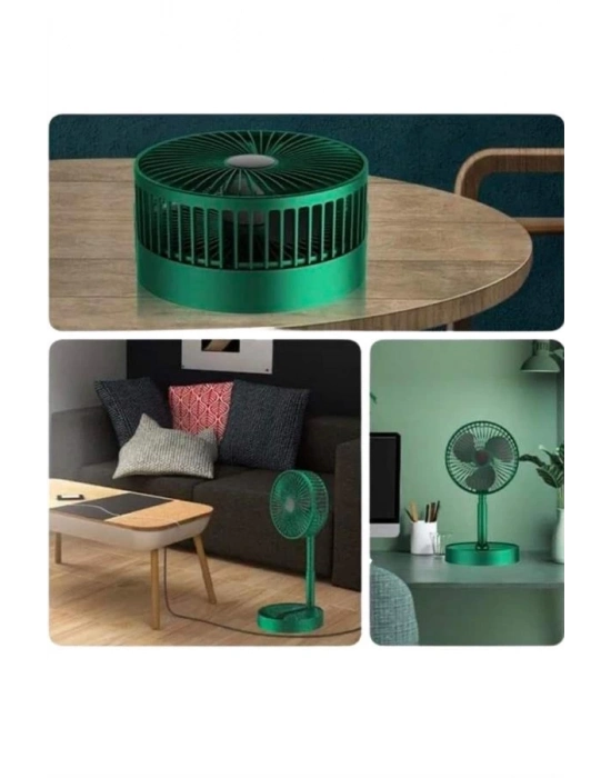 ® Katlanabilir Teleskopik Şarjlı Fan Masaüstü Soğutucu Vantilatör