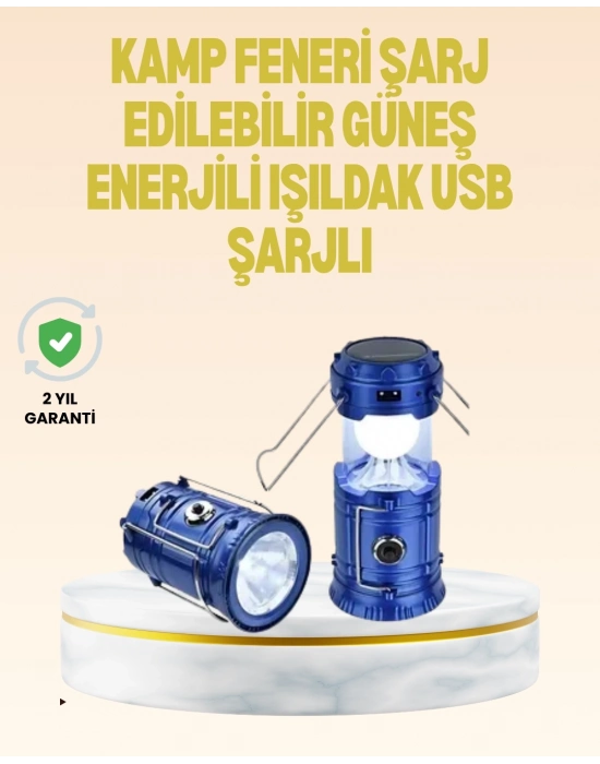 ® Katlanabilir USB Çıkışlı Kamp Feneri – Şarj Edilebilir, Dayanıklı ve Çok Fonksiyonlu