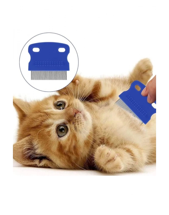 ® Kedi Köpek Tüy Bit Pire Toplayıcı Toplama Temizleme Tarağı Tarak Seti 4lü Set