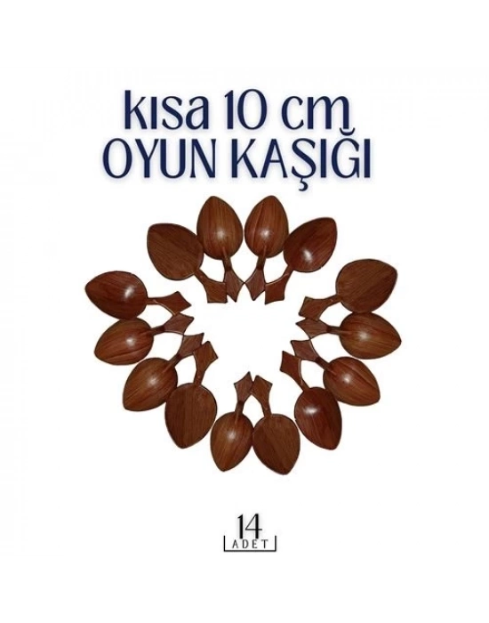 Kısa Oyun Kaşığı Halk Oyunu Kaşığı - Kına Kaşığı Kısa Saplı Zeybek Oyun Kaşığı 14 ADET 718723