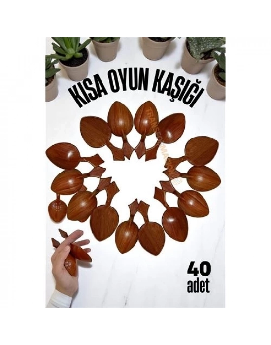 ® Kısa Oyun Kaşığı Halk Oyunu Kaşığı - Kına Kaşığı Kısa Saplı Zeybek Oyun Kaşığı 40 ADET
