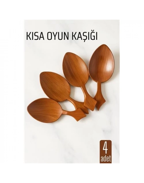 ® Kısa Oyun Kaşığı Halk Oyunu Kaşığı - Kına Kaşığı Kısa Saplı Zeybek Oyun Kaşığı 4 ADET
