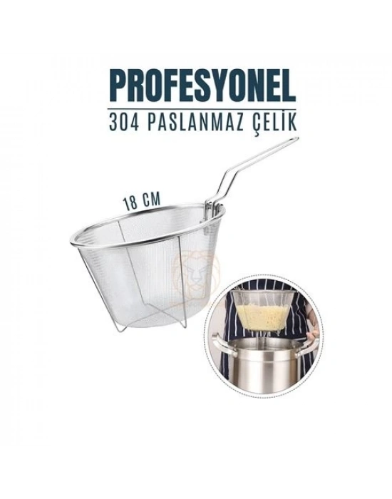 ® Kızartma Süzgeci Patates Kızartma Filtresi 304 Paslanmaz Çelik Mink Design