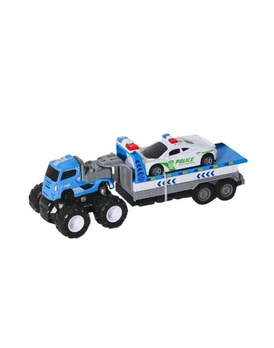 ® KLX600-361 Sürtmeli Die Cast 4x4 Polis Arabası Taşıyıcılı -Vardem