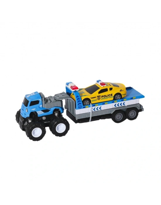 ® KLX600-361 Sürtmeli Die Cast 4x4 Polis Arabası Taşıyıcılı -Vardem