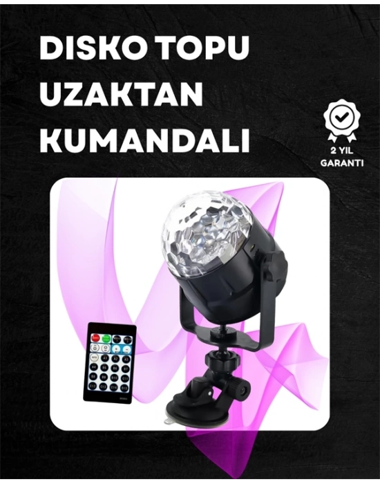 ® Kompakt Tasarımlı, Döner Renkli LED Disko Topu - Ev ve Profesyonel Kullanım