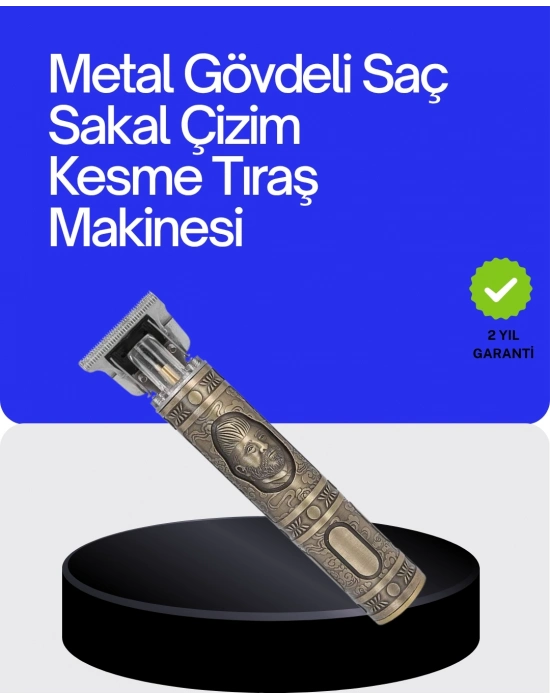 ® Kompakt Tasarımlı, Güçlü Motorlu Saç sakal Kesme Makinesi ve 4 Kılavuz Tarak