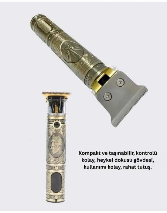 ® Kompakt Tasarımlı, Güçlü Motorlu Saç sakal Kesme Makinesi ve 4 Kılavuz Tarak