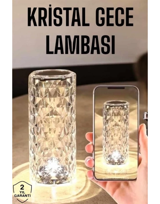 ® Kristal Dokunmatik Ve Kumandalı Masa Ve Gece lambası