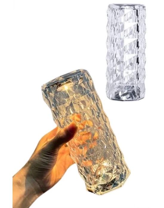 ® Kristal Lamba Masa Lambası Şarjlı Masa Lambası Dokunmatik Sensör Usb Şarjlı