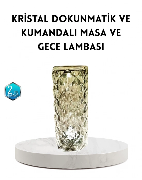® Kristal RGB LED Masa Lambası – Renkli Kumandalı Işık, Dekoratif ve Enerji Tasarruflu