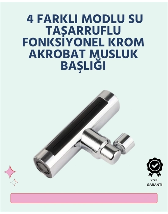 ® Krom Kaplamalı Çok Fonksiyonlu Musluk Başlığı | Paslanmaz Malzeme