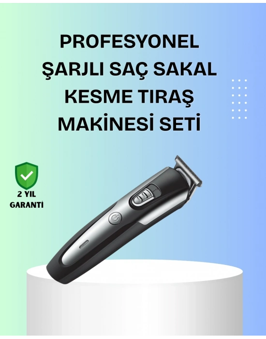 ® Kuaför Tipi Şarjlı Saç ve Sakal Kesme Makinesi Güçlü Motorlu
