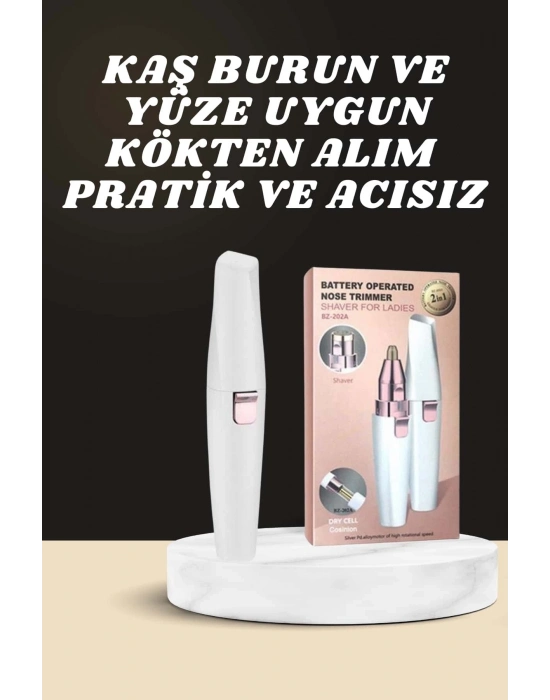 ® Kulak Burun ve Yüz Epilasyon Aleti ve Yüz Masaj Aleti İkili Cilt Bakım Seti