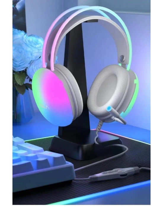 ® Kulak Üstü Kablosuz Bluetooth Kulaklık Unısex Renkli Işıklı Kulaklık