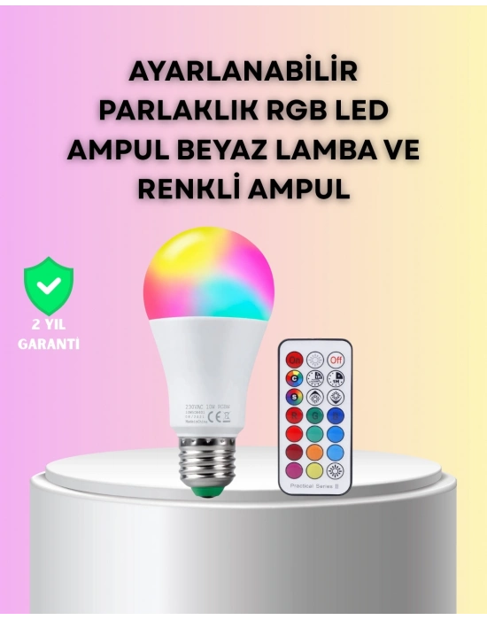 ® Kumanda Destekli Çok Renkli Akıllı LED Ampul