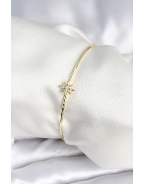 ® Kutup Yıldızı Figür Pirinç Gold Renk Kadın Bileklik
