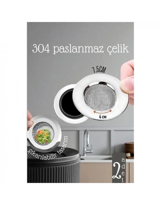 ® Lavabo Süzgeci - 7.5 cm Çap 2 Lİ SET Gider Sügeci Lavabo Süzgeci