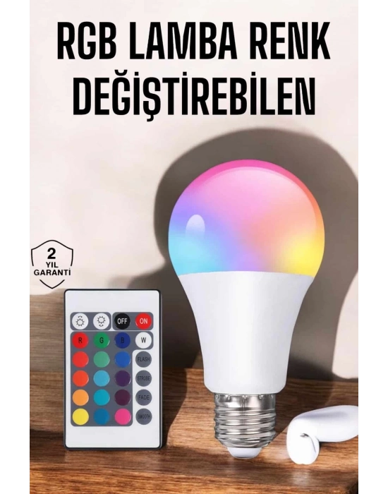 ® Led Ampul Enerji Dostu RGB Işıklı 100W Led Işık