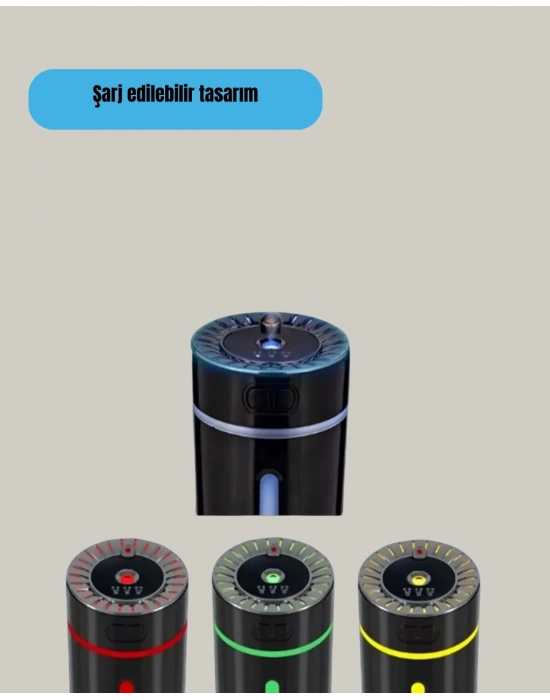 ® LED Işıklı Aromaterapi Hava Nemlendirici Ultrasonik Sessiz Nem Ayarı