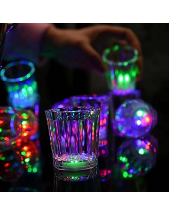 LED Işıklı Eğlence Bardakları - 3 Modlu Renk Değiştiren Bardak 12 Adet