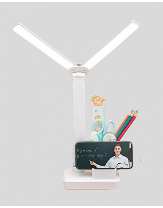 ® LED Işıklı Masa Lambası – Göz Yormayan, Kısılabilir ve Esnek Başlıklı