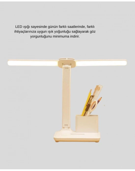 ® LED Işıklı Masa Lambası – Göz Yormayan, Kısılabilir ve Esnek Başlıklı