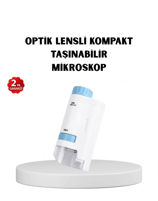 ® LED Işıklı Mikroskop 80X–200X Zoom Eğitici Bilim Seti ve Taşınabilir