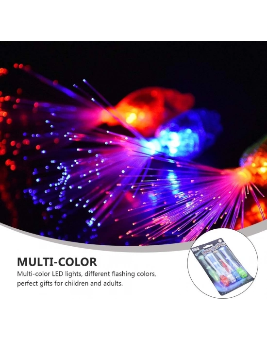 Led Işıklı Renkli Püsküllü Parmak Işığı 4 Renk 4 Adet