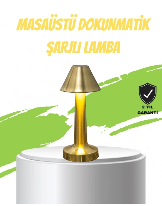 ® LED Masa Lambası 3 Renk Ayarlı Şarjlı Kablosuz Modern Tasarım