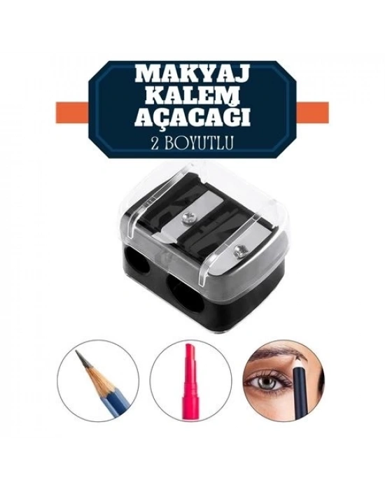 Profesyonel Çift Bıçaklı Makyaj Kalemi Açacağı - Alman Çeliği Keskinliği & Şeffaf Hazneli  715688