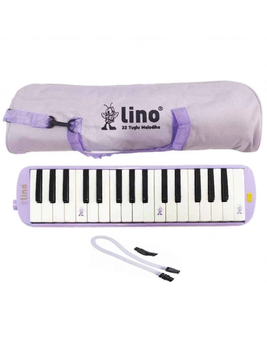 ® 32 Tuşlu Bez Çantalı Melodika Pastel Mor