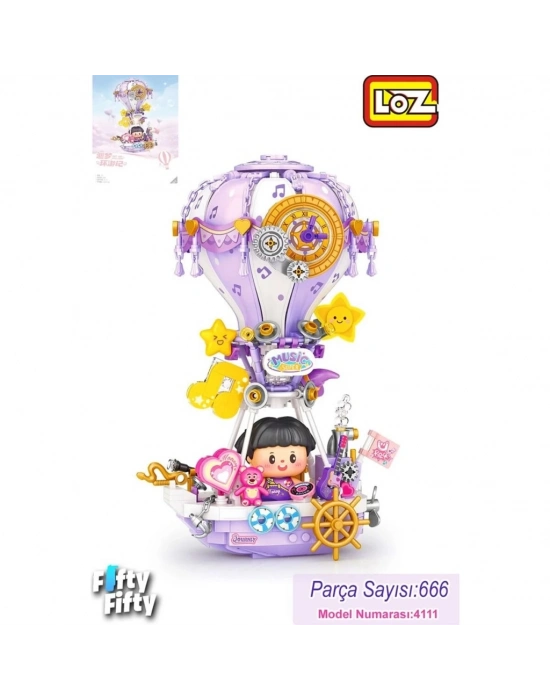 ® LZ4111   MOR HAVA BALONU  BLOCK OYUNCAK 666 PARÇA