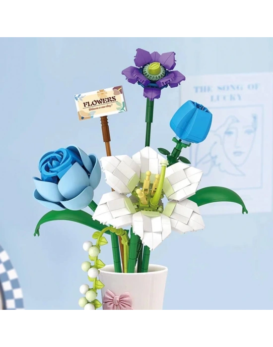 ® LZ4602  Çiçek Blok Seti 488 Parça -Vagon life