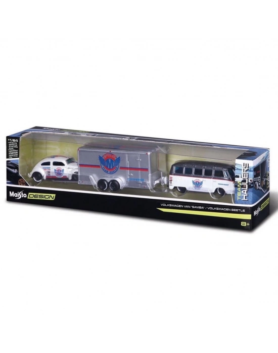 ®  1/64 Design Seri Yarış Takımı Römork ve Araç Set