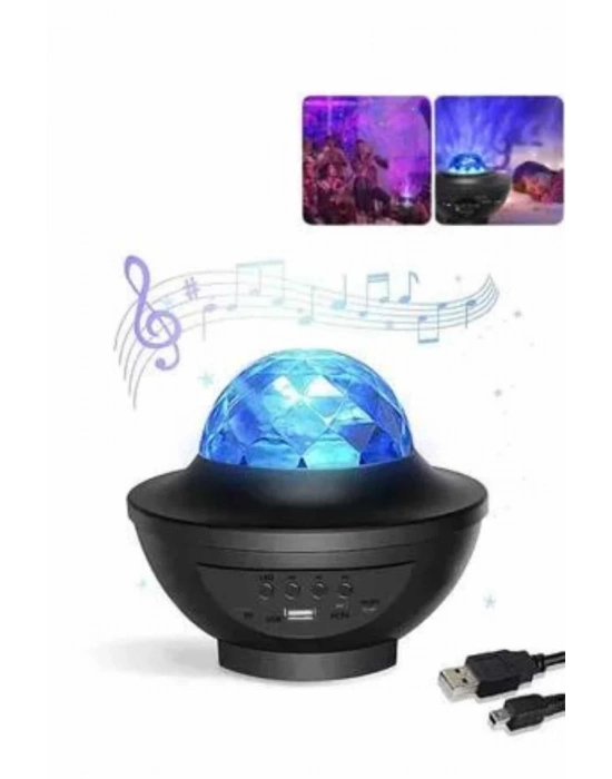® Masa ve Gece Lambası Renkli Projektör Işıklı Disko Topu Bluetooth Hoparlör