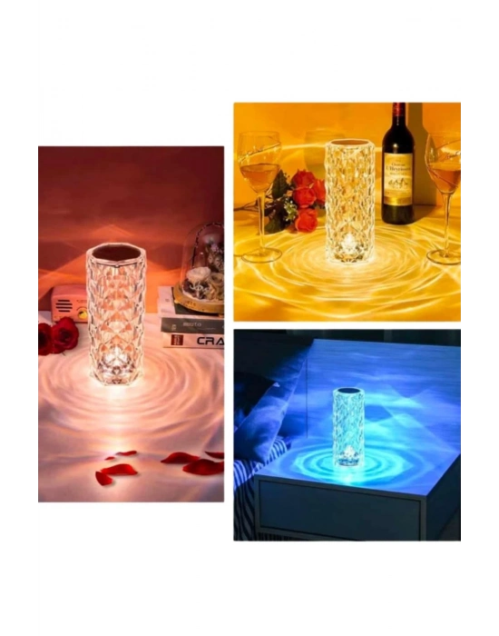 ® Masa ve Gece Lambası Şık ve Dayanıklı Sensörlü Şarjlı Kristal Lamba