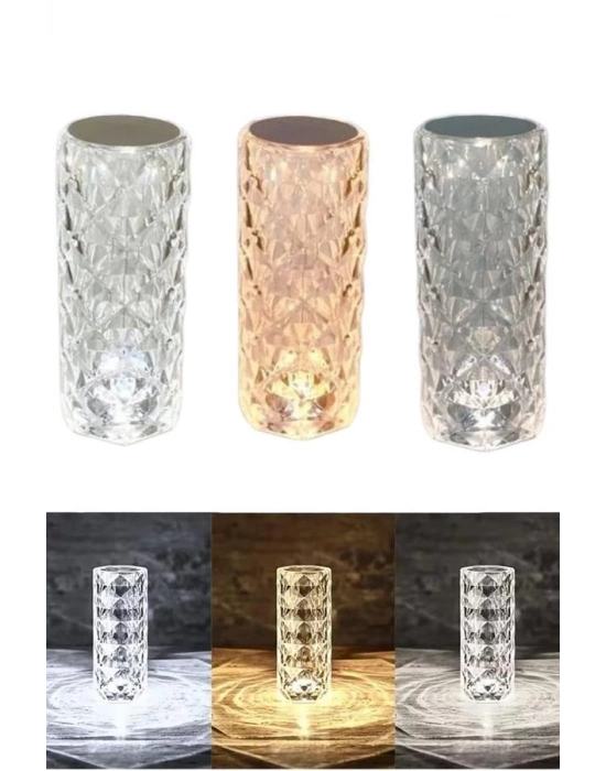 ® Masa ve Gece Lambası Şık ve Dayanıklı Sensörlü Şarjlı Kristal Lamba