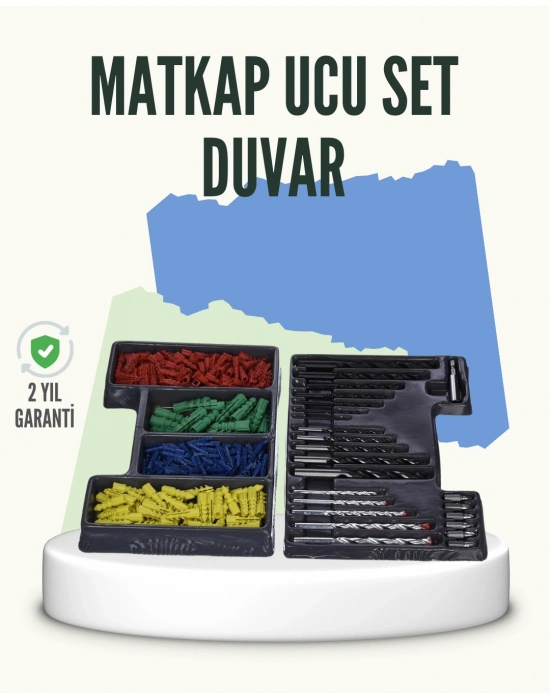 ® Matkap Ucu Seti 24 Parça Organizer Kutulu Ahşap Metal Beton Uyumlu